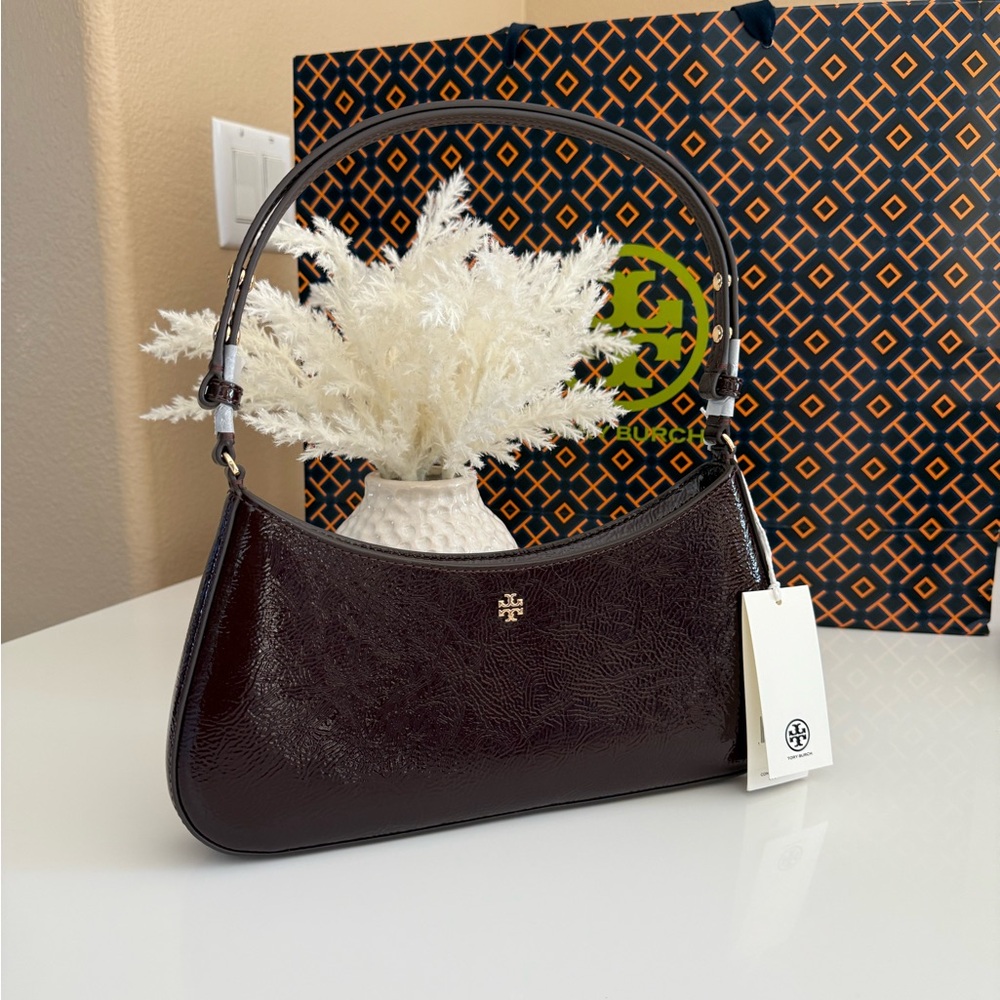 Tory Burch Emerson Crinkle Shoulder Bag 170230 In Agnello NWT leather